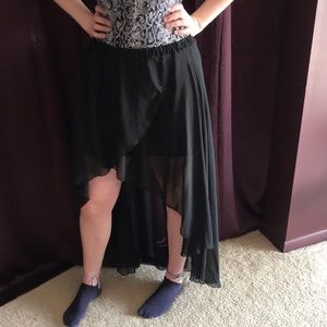 Black Hi-Low Skirt